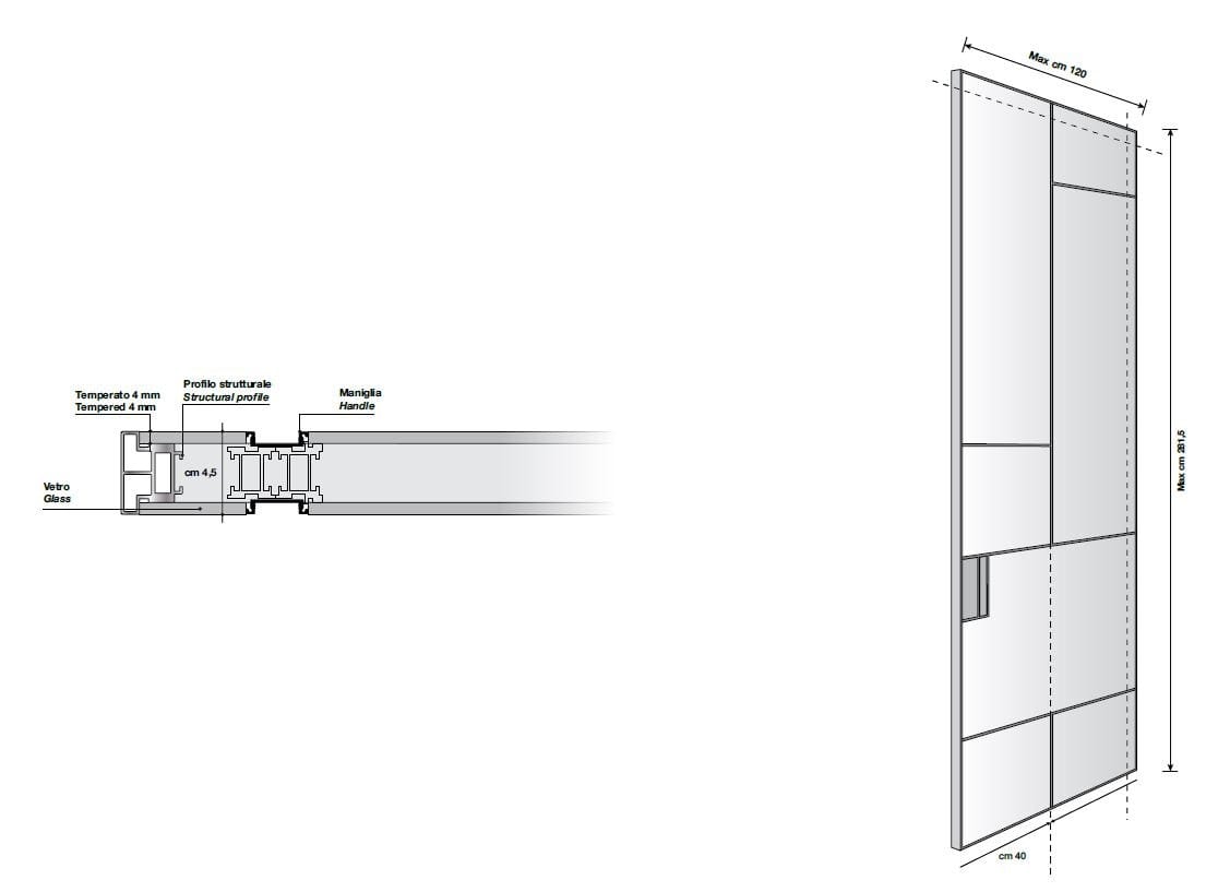 Раздвижные двери из кожи и стекла Longhi Aluminiun Chic-Doors ARCH-00061555 - Вид №5