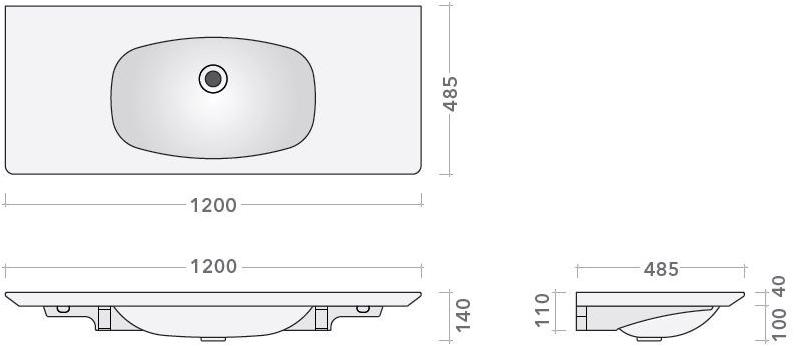 Nd120l Накладная раковина на столешницу  овальная Ceramica Flaminia Nuda - Вид №7