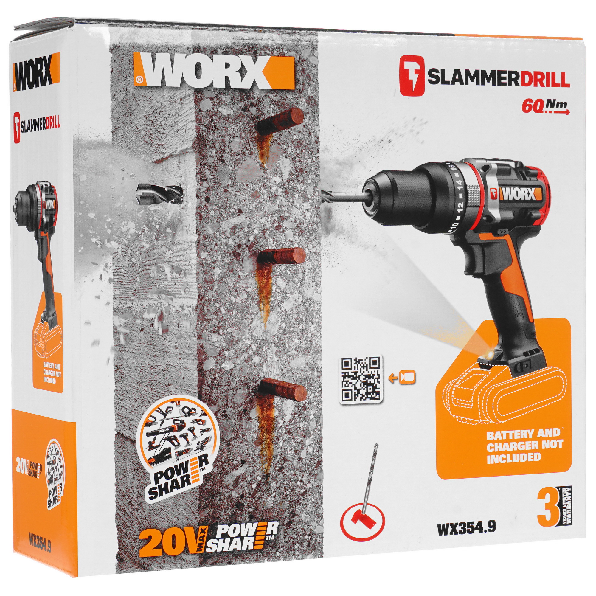 Дрель-шуруповерт Worx WX354.9 PowerShare 20V  , Без ЗУ, Без АКБ 5325139 STDN-0028472 - Вид №6