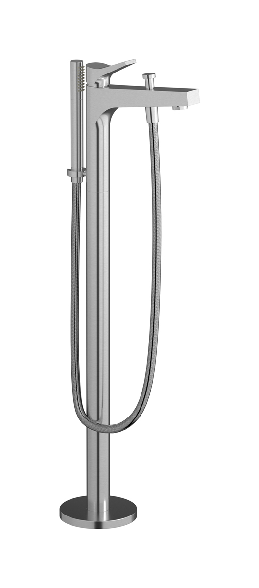 Напольный смесиель для ванны с встроенным душем. WE ARE IB vn202cc Brushed Nickel Twitter
