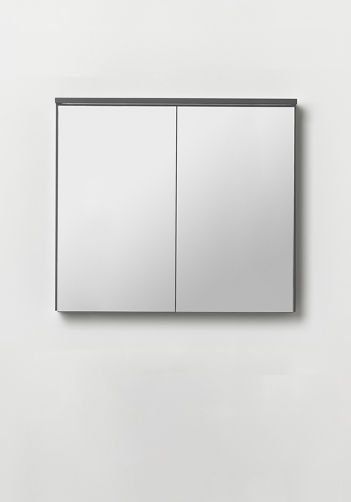 1590711 Шкаф Кромкого Зеркала 800 Антрацитовый Серый Hafa  Антрацитовый 