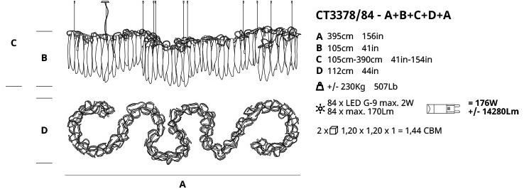 Serip Подвесной светильник из бронзы ручной работы Niagara Ct3378/84 - Вид №1