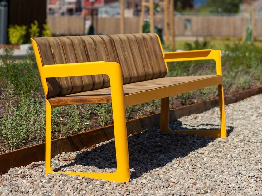 VESTRE Скамья из стали и дерева со спинкой Air sun-id-1411183 - Вид №3