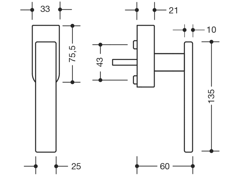 180XAFGA.5K оконная ручка HEWI Beschläge für Fenster  - Вид №3