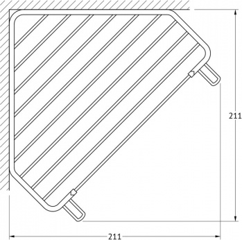 005 Полочка-решетка треуг. глубокая 23 см RYN FBS Ryna - Вид №1