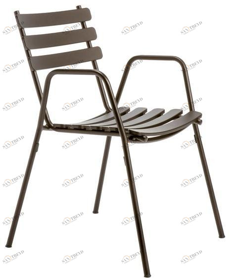 Vermobil Штабелируемый металлический садовый стул с подлокотниками Step St300