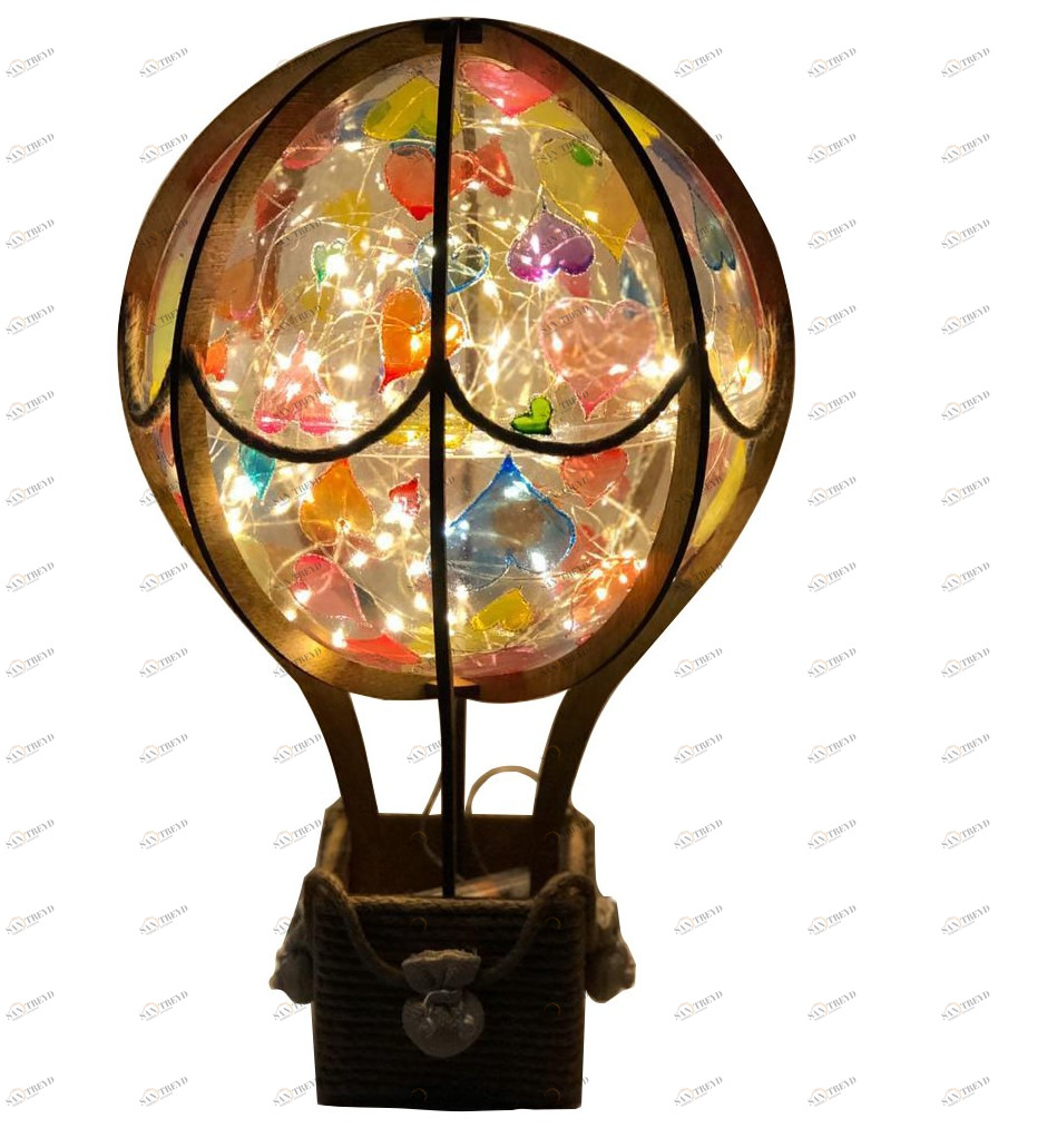 Настольный ночник с витражами "Сердца" MY CASPER СВЕТИЛЬНИКИ 00-3876096 Бежевый Santreyd 