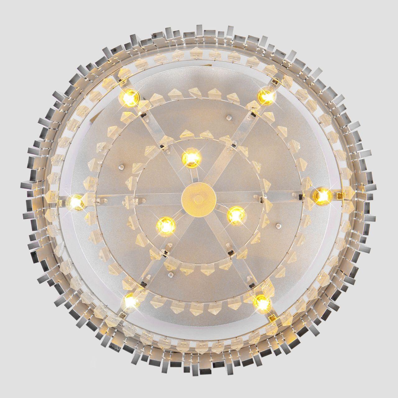 Люстра потолочная серебристая Bogates 308/9 Strotskis 308/9 BOGATES ДИЗАЙНЕРСКИЕ, PIANO 00-3887893 Прозрачный;серебро  - Вид №2