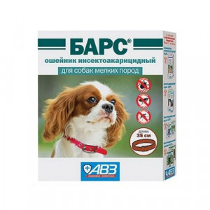 Т0044190 Ошейник БАРС от блох и клещей для собак мелких пород 35см АВЗ
