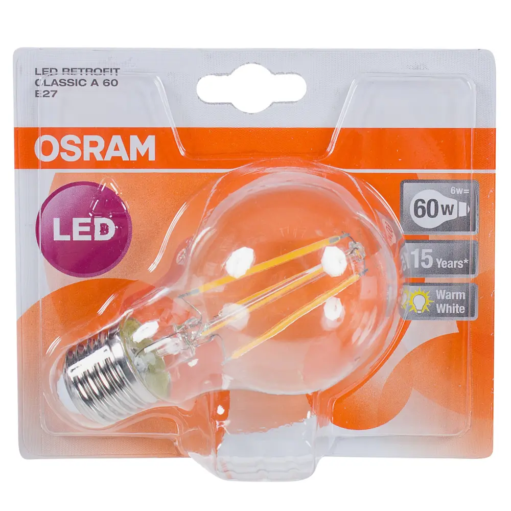 Лампа светодиодная Osram E27 7 Вт 806 Лм свет тёплый белый 18643987 STLM-2196789  - Вид №1