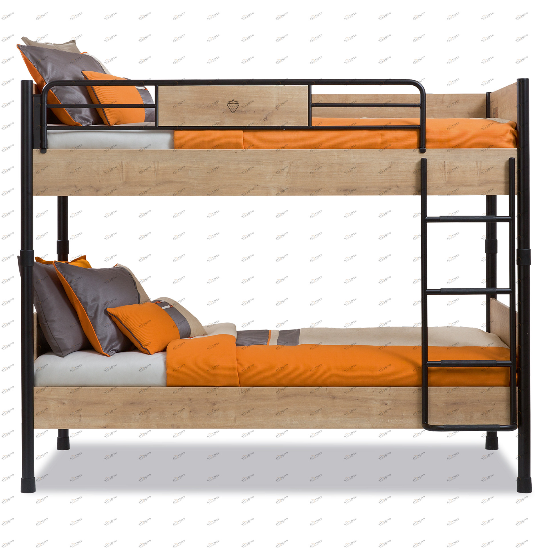 Детская двухъярусная кровать 90х200 см орех Mocha CILEK MOCHA 00-3832155 Черный;бежевый Santreyd 