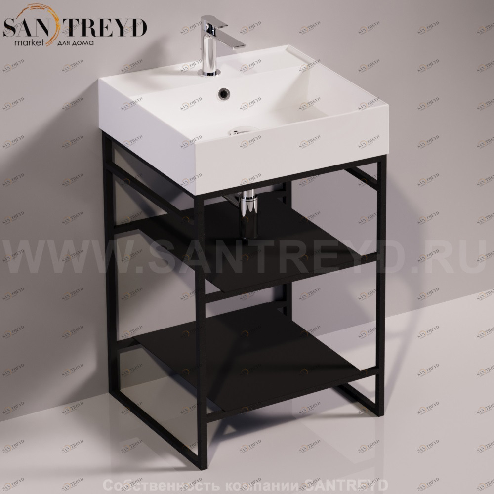 Консоль напольная под раковину AGILE 51см черная Simas AGSA51NEROMATT