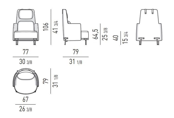 Кресло bergère Minotti Лента ARCH-00069243 - Вид №6