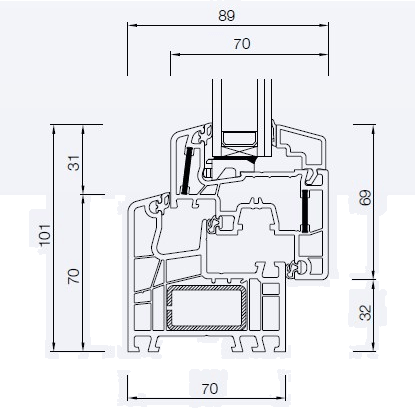 Diquigiovanni Окно ПВХ с двойным остеклением Dqg 70 evo mix sun-id-1472196 - Вид №2