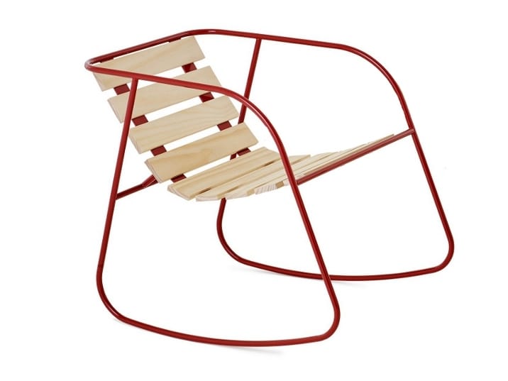 Кресло-качалка для сада из стали и дерева Nola Industrier Rocky ARCH-00020108 - Вид №1