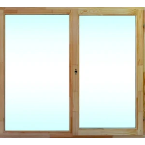 Окно деревянное двустворчатое сосна 1320х1470 мм (ВхШ) однокамерный стеклопакет цвет натуральный