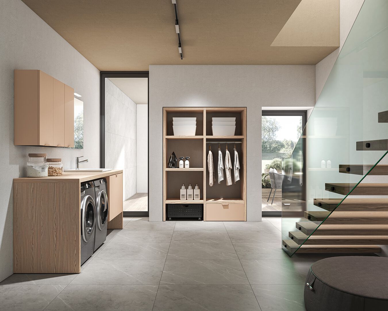 Шкаф для белья со стиральной машиной BMT Kosmo ARCH-00096920 - Вид №1