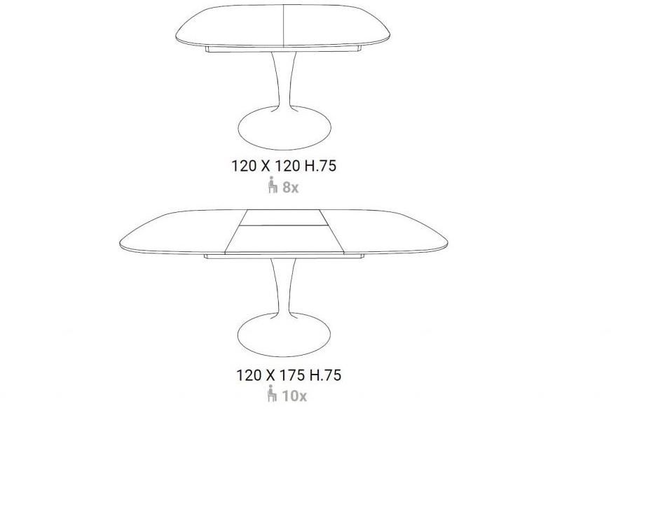 Ozzio Italia Раздвижной квадратный хрустальный стол  T312  - Вид №5