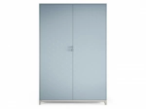 Шкаф распашной двухдверный серо-голубой Case THE IDEA  210351 Голубой