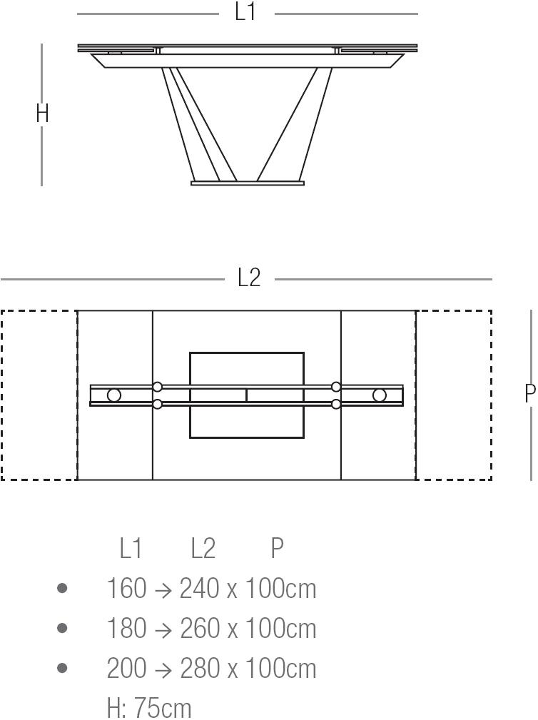 NAOS Раздвижной стеклянный стол sun-id-1400621 - Вид №4