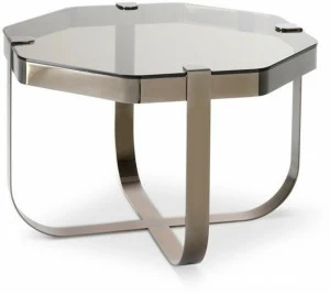 Saba Italia Восьмиугольный журнальный столик из железа и стекла