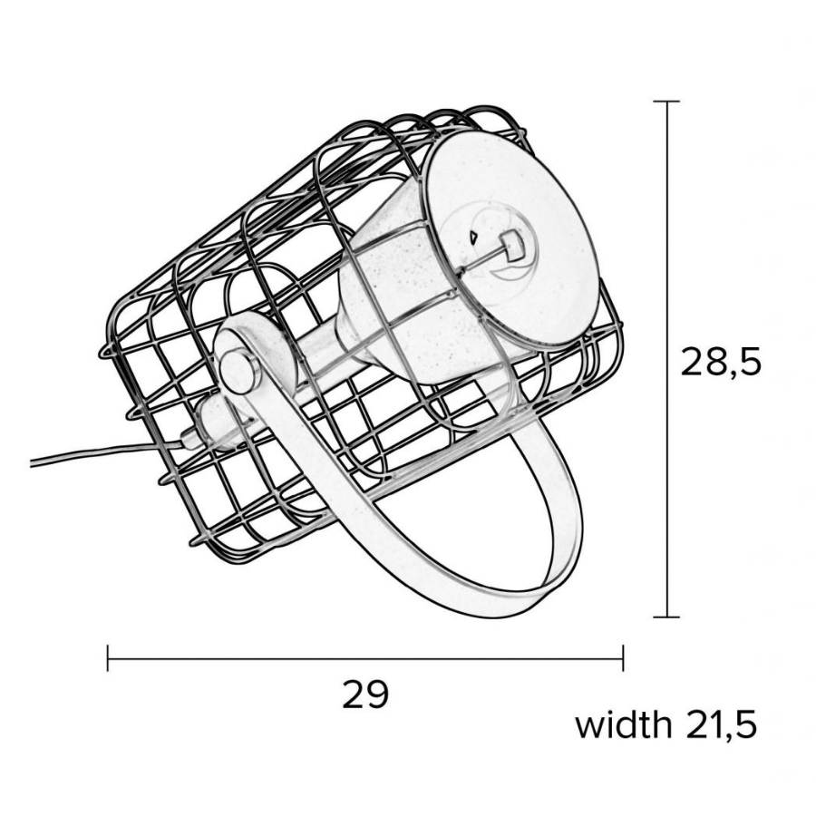 Лампа настольная Cage, белая White Label Living 5200071 - Вид №7