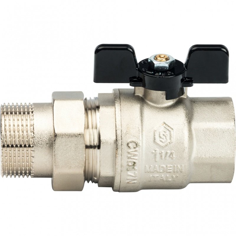 Кран шаровый STOUT ВН 1"1/4 с американкой бабочка SVB0007000032 - Вид №1