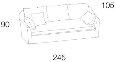 Caroti 3-х местный тканевый диван Via montenapoleone 2040  - Вид №3