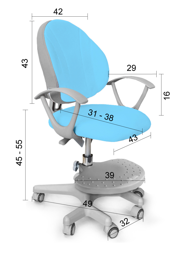 Чехол для кресла Mio Y-407 голубой KBL MEALUX EVO  00-3947270 Голубой Santreyd  - Вид №2