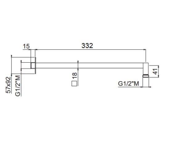 Душевая рука CARIMALI BRACCIO DOCCIA EXTREME ARCH-00093282 - Вид №2