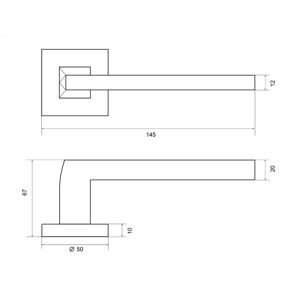 Дверные ручки Palladium Kobro без запирания цвет никель STLM-2019641 - Вид №2