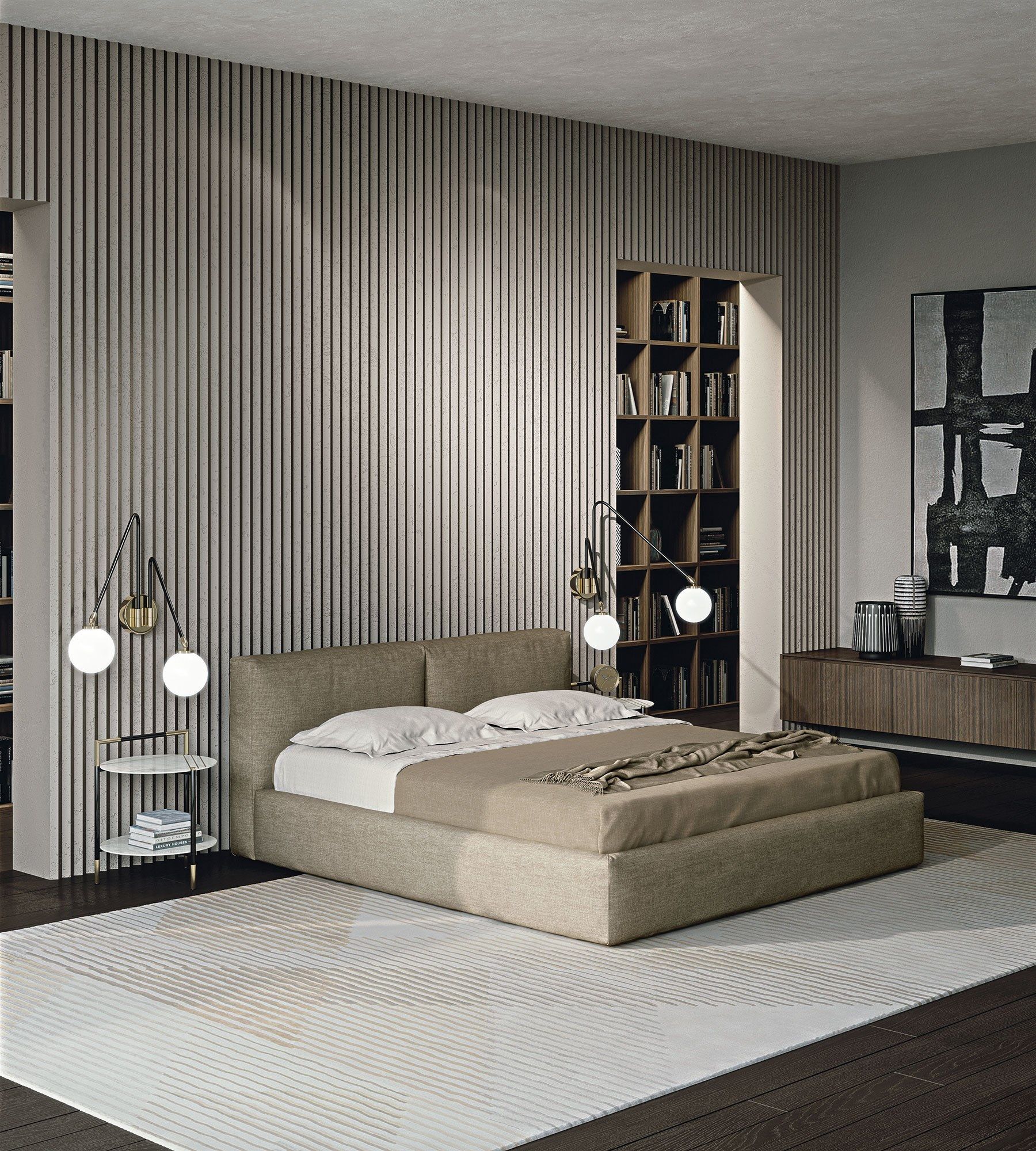 Тканевая кровать с мягким изголовьем Frigerio Купер ARCH-00023815 - Вид №4