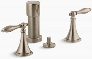 KOHLER Вертикальный смеситель для биде Finial с ручками и соответствующими вставками K-316-4M-BV