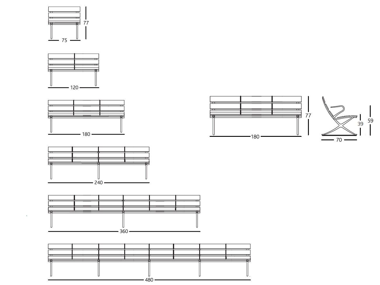 Секционная скамья со спинкой BD Barcelona Aluminium ARCH-00070088 - Вид №4
