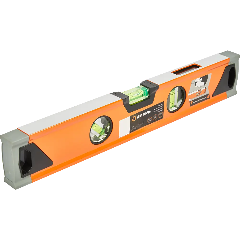 ВИХРЬ Усиленный алюминиевый уровень 400 мм с магнитной системой и зеркальным отражателем 85582845 STLM-0841996