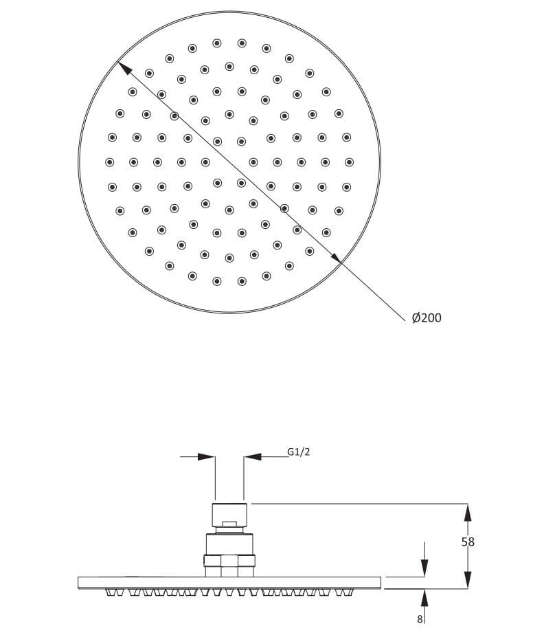Круглая душевая головка CROSSWATER MPRO ARCH-00035497 - Вид №2