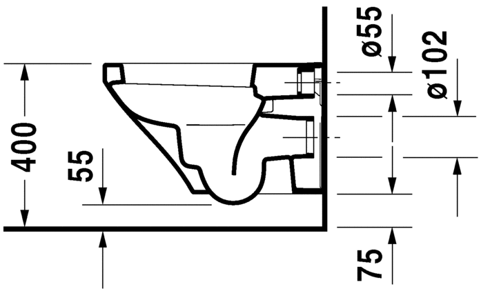 2552090000 Подвесной унитаз настенный Белый Duravit Durastyle Германия - Вид №4