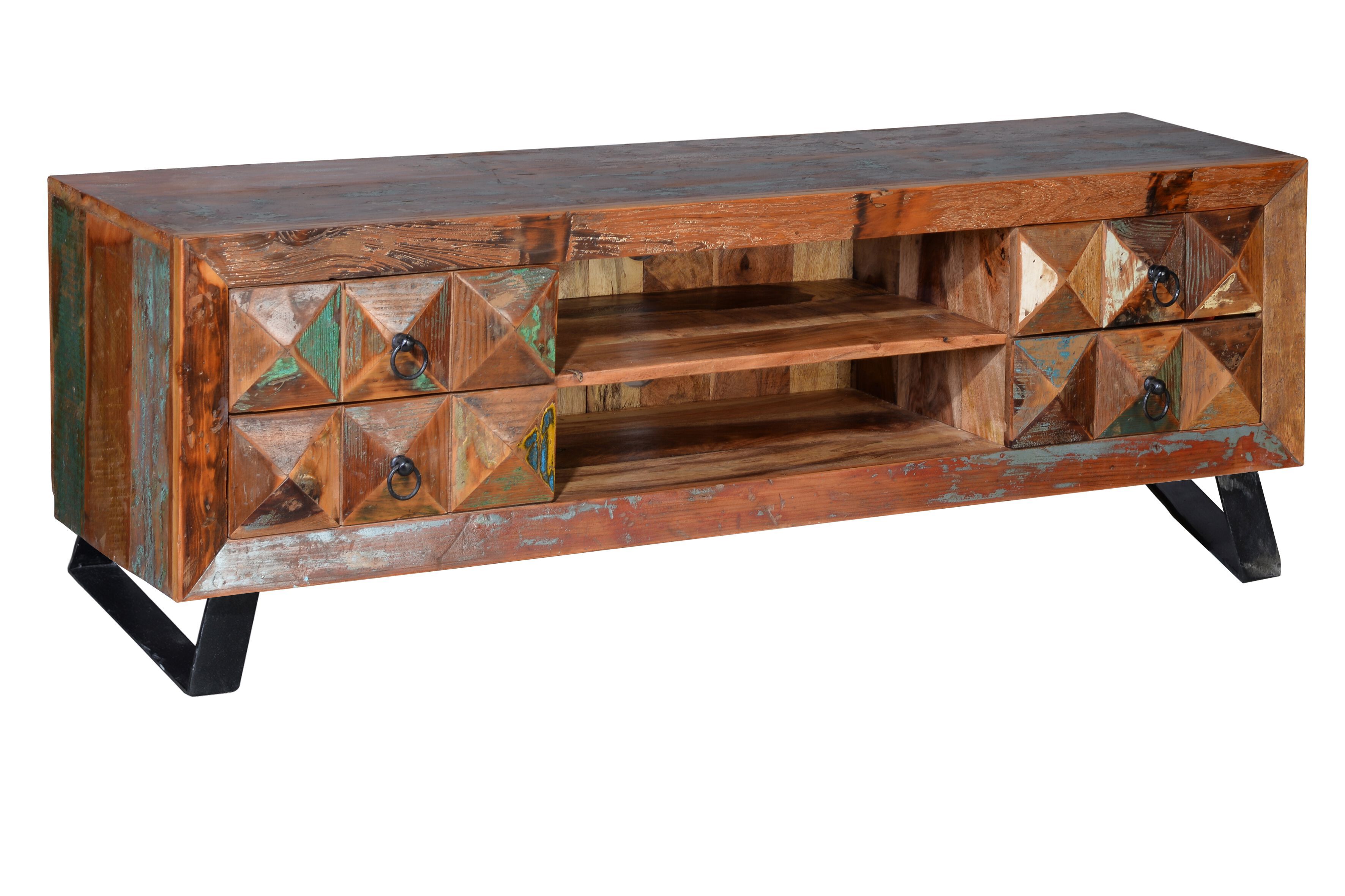 Деревянный шкаф для телевизора с ящиками Giner y Colomer Diamante Reciclado ARCH-00150529 - Вид №1