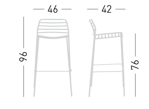 Высокий металлический стул GABER ссылка ARCH-00142771 - Вид №5