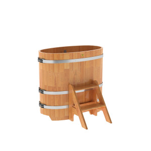 1485 Купель овальная из сращенных ламелей лиственницы 0,59х1,06х1,0 натуральная Alyarus