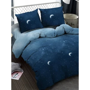 Комплект постельного белья Amore Mio Миднигт евро полисатин синий