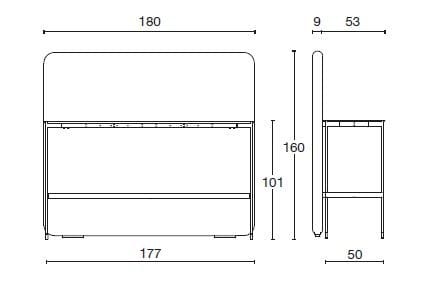 Прямоугольный стол со звукопоглощающими перегородками Diemme ARCH-00008488