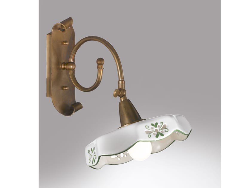 Керамическая и латунная регулируемая светодиодная настенная лампа Cremasco Illuminazione Венецианская традиция ARCH-00125591