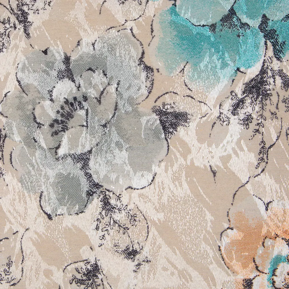 Ткань «Печать», 150 см, цветы, цвет бирюзовый ТОРГОВЫЙ ДОМ ТЕКСТИЛЬ STLM-2111543 - Вид №2