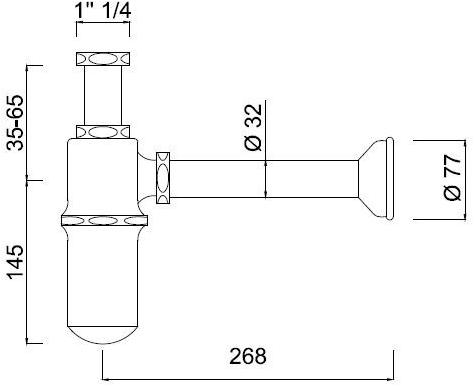 Rubinetteria Giulini Сифон для умывальника Classic revolution - praga F5011 - Вид №1