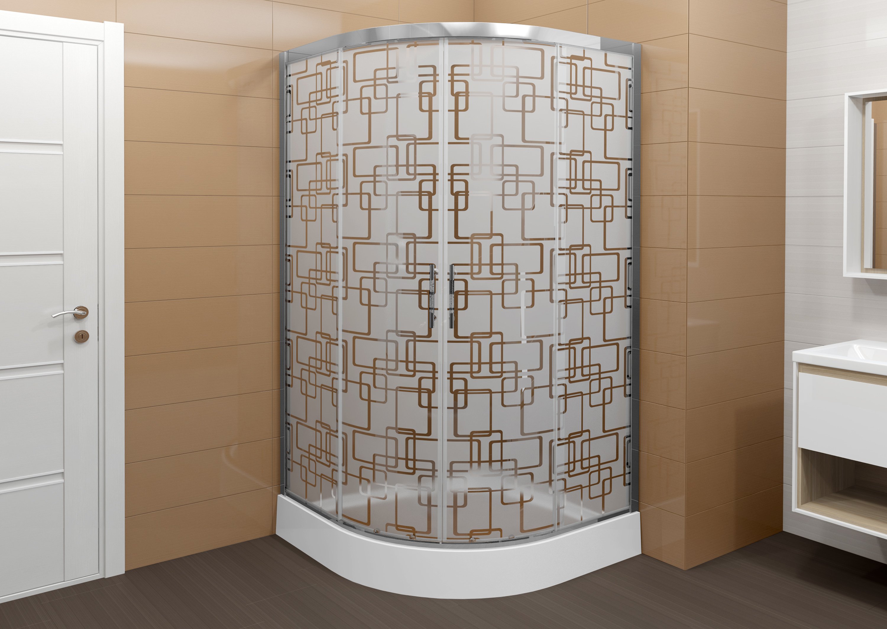 B10S LED BLACK Душевая кабина DETO Серия В Душевое ограждение С 09 - Вид №13