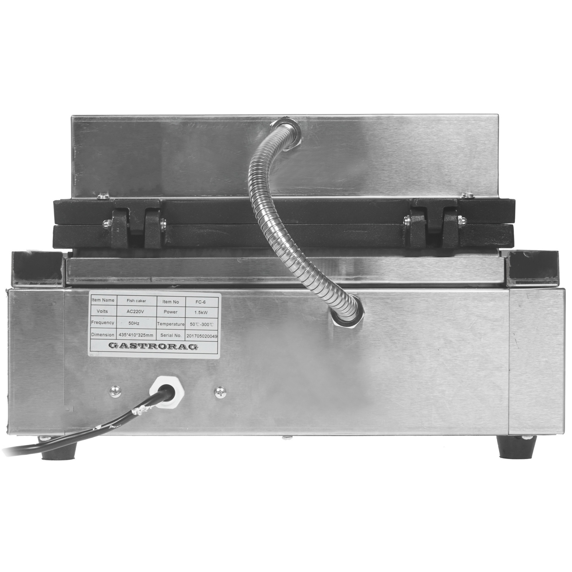 8107544 Вафельница GASTRORAG FC-6 серебристый STDN-0079108 - Вид №4