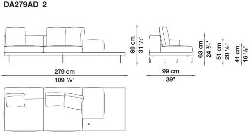 B&B Italia 3-х местный тканевый диван с шезлонгом Dock sun-id-1355318 - Вид №93