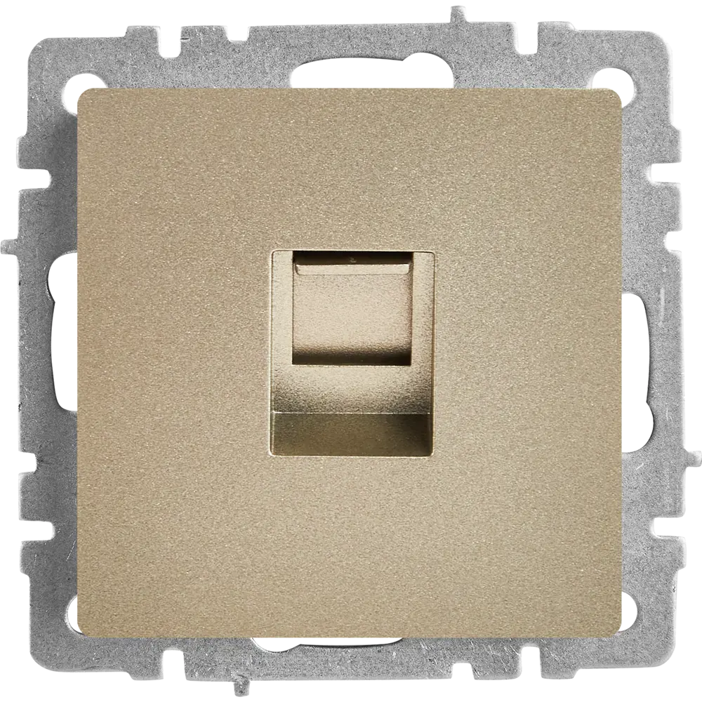 Розетка компьютерная IEK Brite встраиваемая RJ45 шампань 87761635