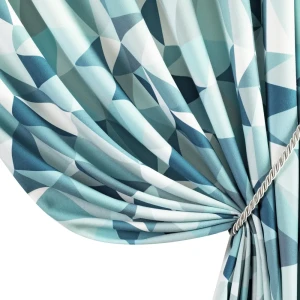 Штора на ленте Ромбы 160x260 см цвет синий